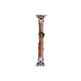 Apple-Round Butterfly Leather Strap ~ Brown Rose Gold Buckle