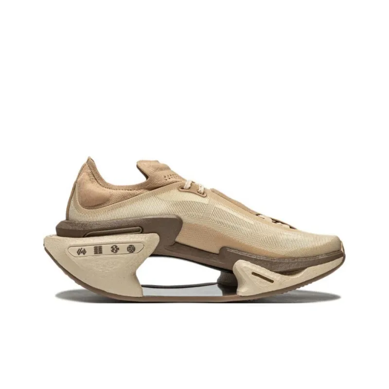 LiNing Shadow 3.0 Cushioned Wear-Resistant Breathable Rebound Low-Top Running Shoes Unisex Beige Brown-1