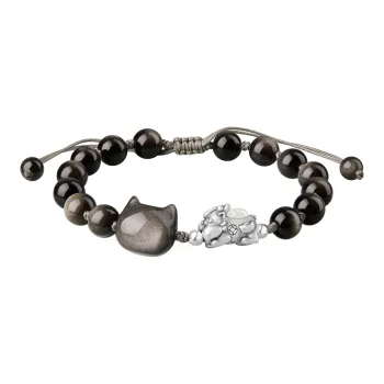 Moonstone Edge Glass Cat Eye Bracelets Unisex