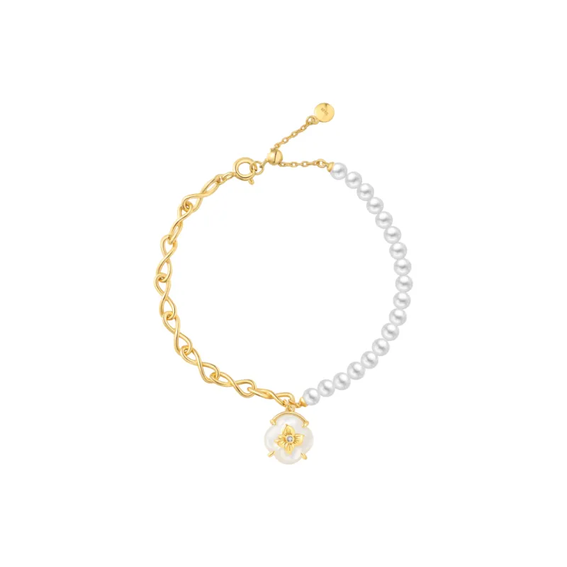 BABYBEI 925 Sterling Silver Mother Of Pearl Bracelets Women's-0