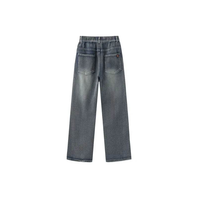 COLDSTONE Dragon Scale Pattern Jeans Unisex-1