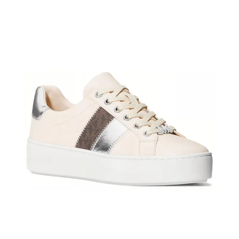 MICHAEL KORS Low Top Skateboard Shoes Women's Beige Silver-3