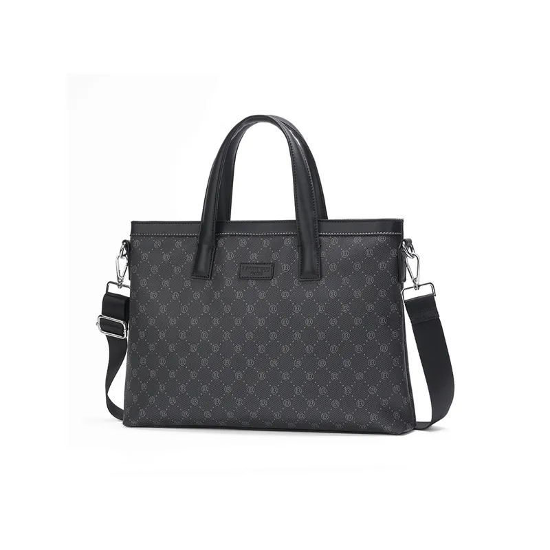 Old Man's Head PVC Handbags Briefcases Regular Unisex Dark Gray-3