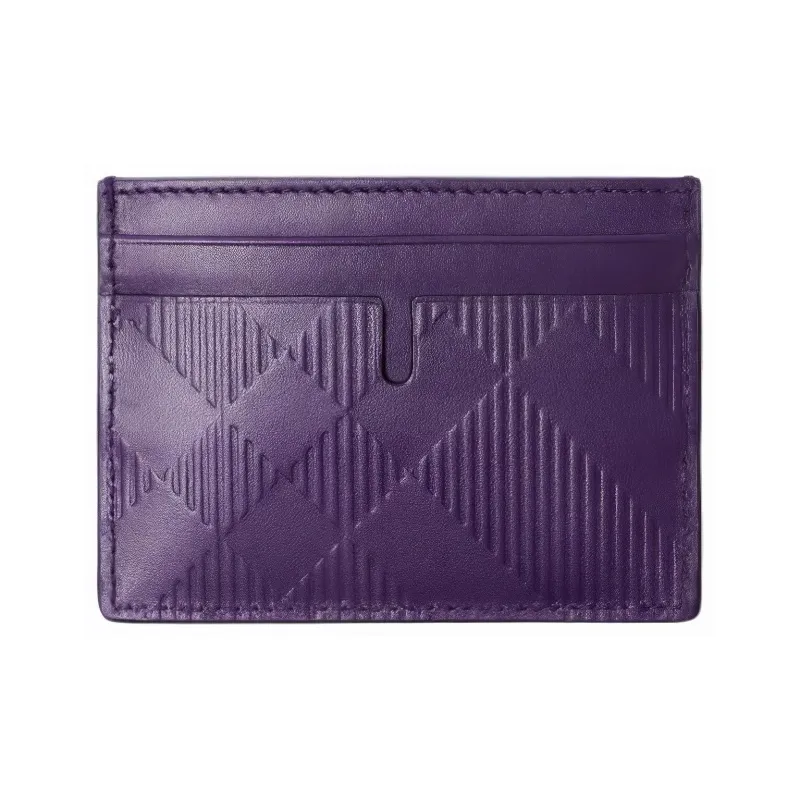 Burberry Check 4 Slot Card Holder Royal Purple-1