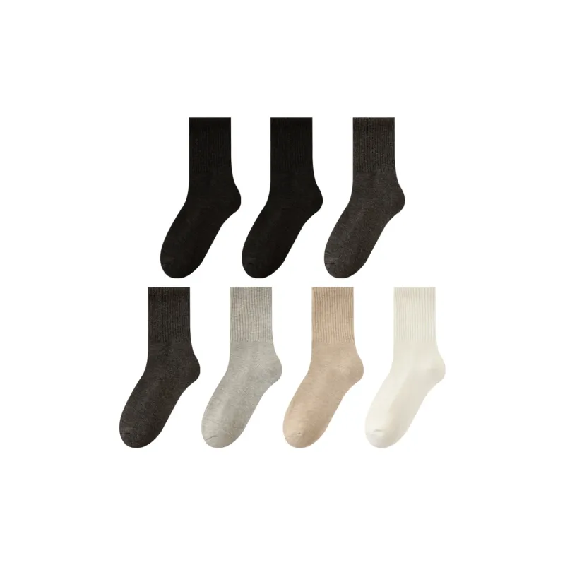 MIIOW Mid Calf Socks Unisex 7 Pack-10