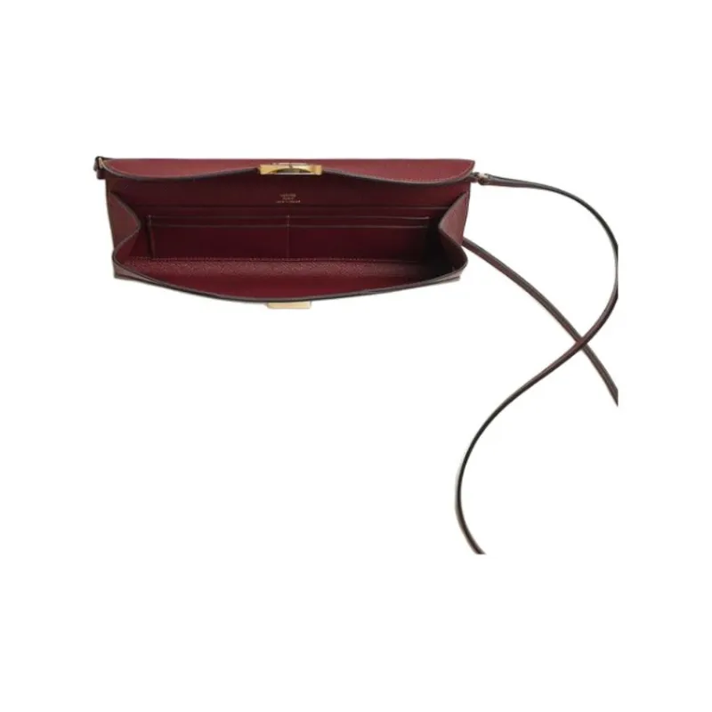 HERMES Chaine D'Ancre To Go Epsom Leather Pig Nose Bag Wallet Women's 55 Rouge Hermes Red-2