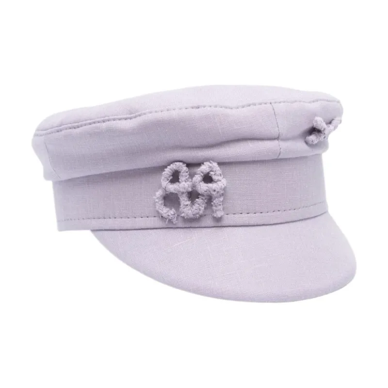 RUSLAN BAGINSKIY Monogram Linen Baker Boy Hat-1