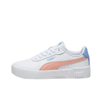 PUMA Carina 2.0 Anti-Slip Wear-Resistant Low-Top Kids' Skateboarding Shoes White Pink Teenagers