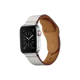 Nail Buckle Leather, White