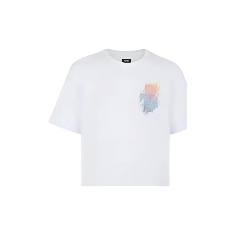 FENDI T Shirts Men White-3