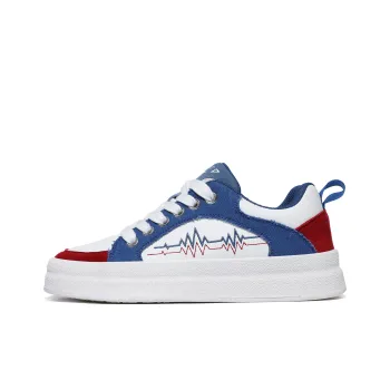 OSHRT Wrapping Anti Slip Shock Absorbing And Wear Resistant Low Top Skateboard Shoes Unisex White Blue