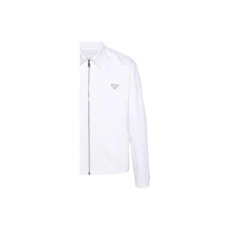 PRADA Enamel triangle Denim Jacket-5