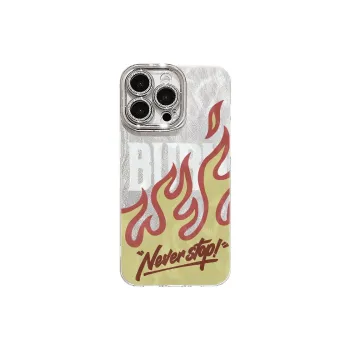 XIANGRIKE TPU Material Flame White Phone Case Compatible With IPhone 15/14 Plus/13/12/11/15 Pro Max/XS/XR/XS Max/8 Plus