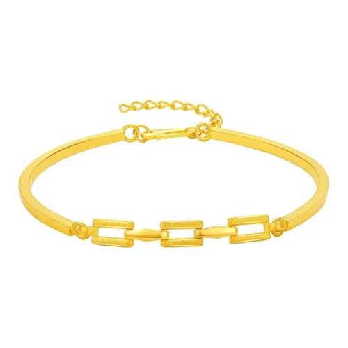 ZHOU LIU FU Fashion Versatile Minimalist Style Solid Gold Priced In Gram Bracelets Women's