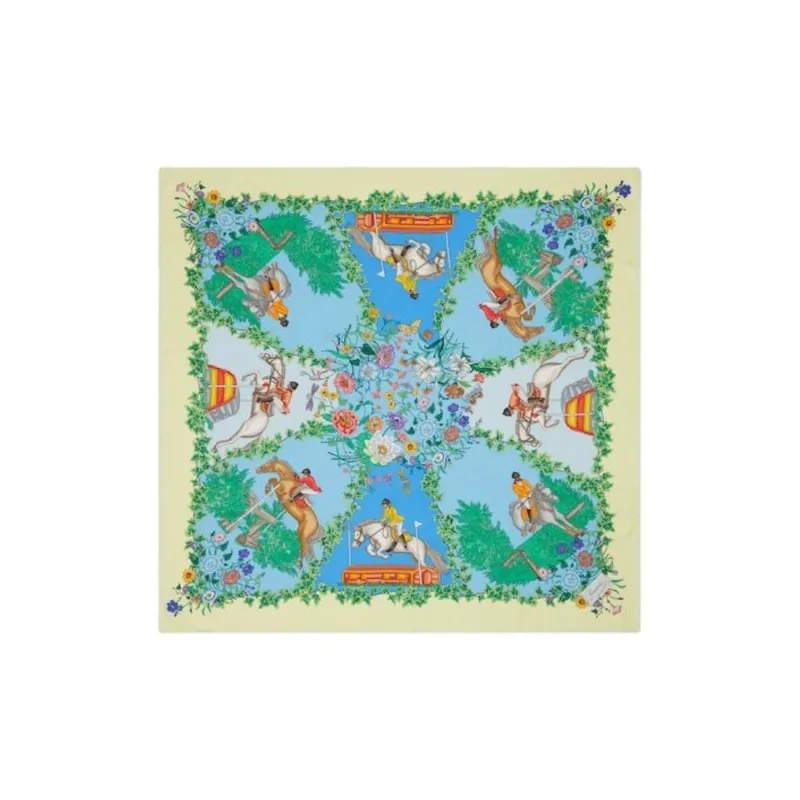 GUCCI Print, Silk Scarves Unisex Green-0