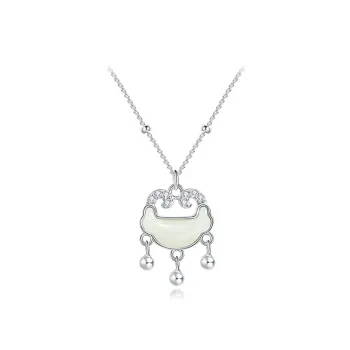 LANMUYINNUO Hetian Jade Necklaces Pale Greenish White Jade Women's
