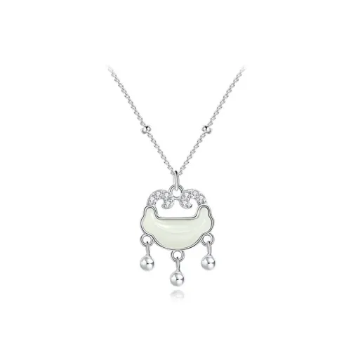 LANMUYINNUO Hetian Jade Necklaces Pale Greenish White Jade Women's