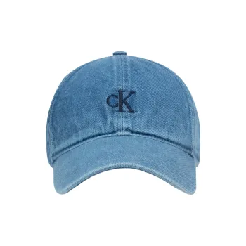 CALVIN KLEIN Cotton Baseball Caps Unisex Denim Blue