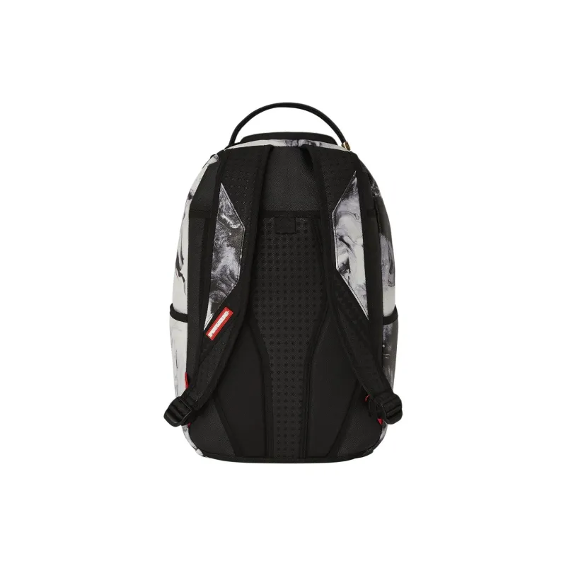 SPRAYGROUND Artificial Leather Backpack Unisex Black White-4