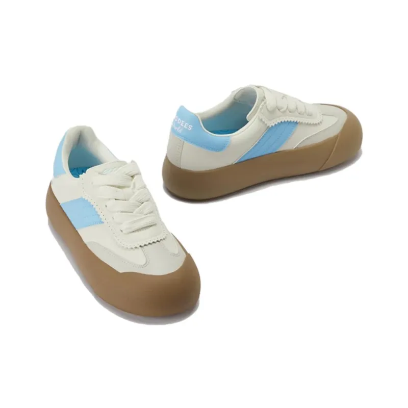 GOOD BAI GOODEES Series Slip Resistant Low Top Skateboard Shoes Unisex Ecru Sky Blue-3