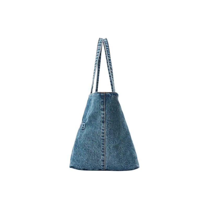 Alexander Wang Logo Embossed Large Denim Tote Bag-2