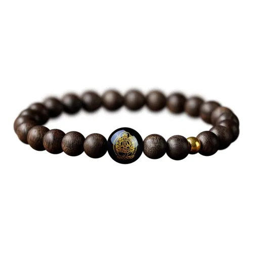 FANGYUANXIAOFU Fragrance Enhancer, Agarwood Single Wrap Beaded Bracelet, Double Loop Prayer Bead Bracelet Unisex