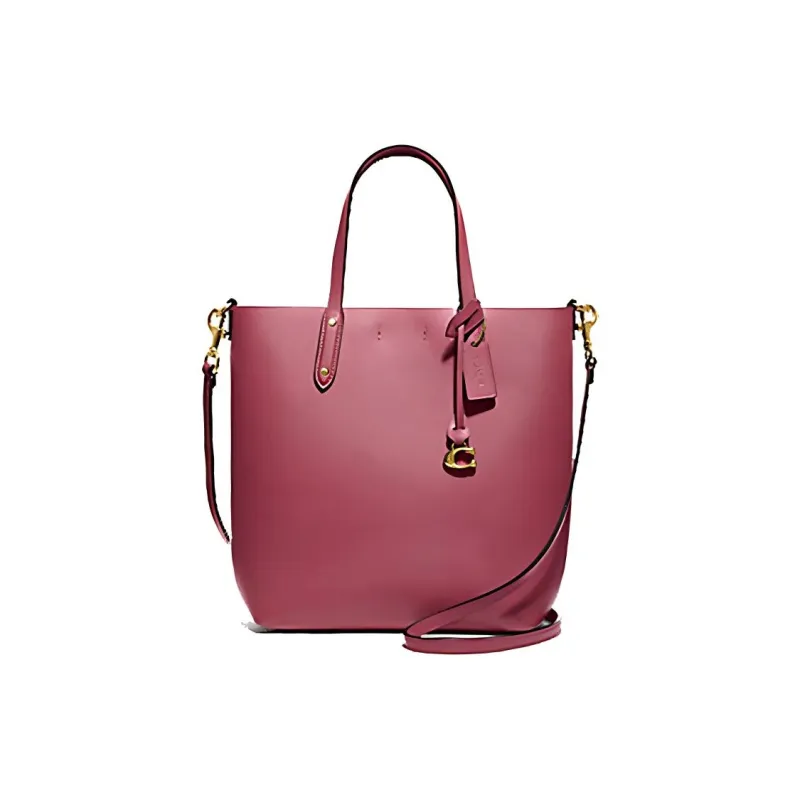 COACH Cow Leather Tote Bag Shopping Bag Shoulder Bag Handbag Medium Size Women's Burgundy-0