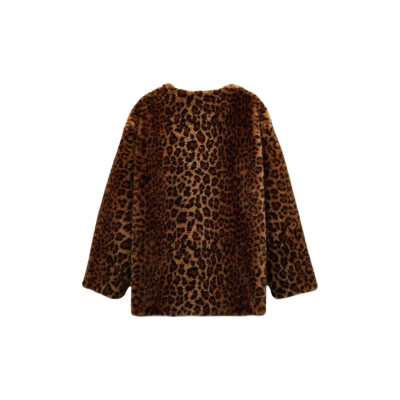 ZARA Coats Women's Leopard Print-1
