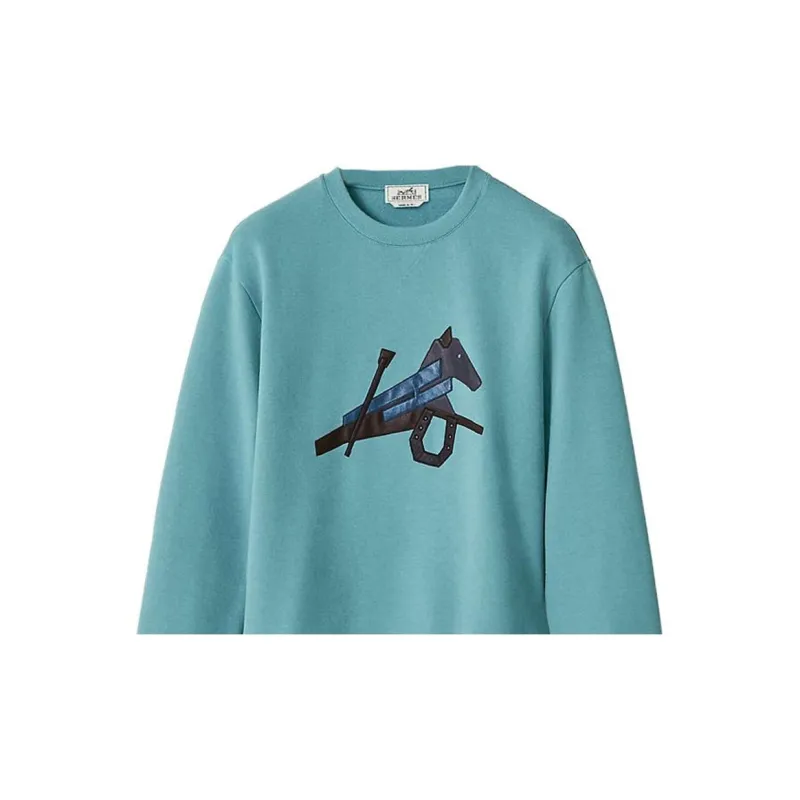 HERMES FW22 Sweatshirt Men's Cyan-5