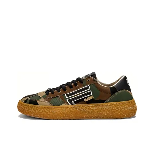 Puraai Skateboard Shoes Unisex Low-Top Brown Green