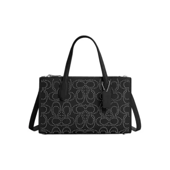 COACH Pebbled Leather Tote Bag Shopping Bag Shoulder Bag Crossbody Bag Handbag Small Size Women's Black