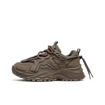 Warrior Anti Slip And Wear Resistant Lightweight Low Top Chunky Sneakers Men's Brown