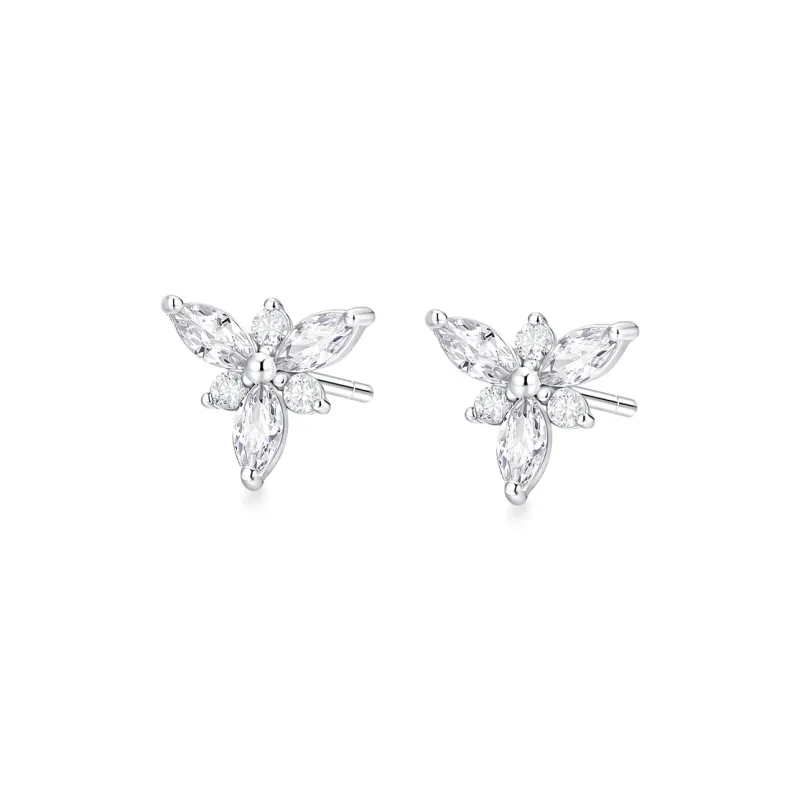 KADER Fleeing Princess Series 925 Sterling Silver Stud Earrings Women's Silver, Bestie Same Style Gift-0