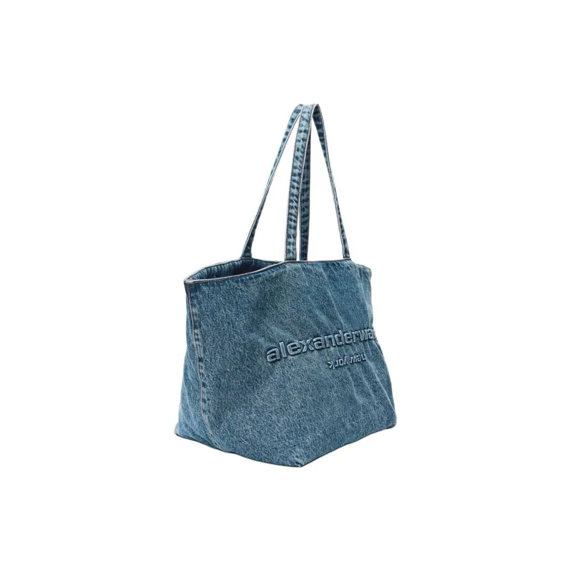 Alexander Wang Logo Embossed Large Denim Tote Bag-1