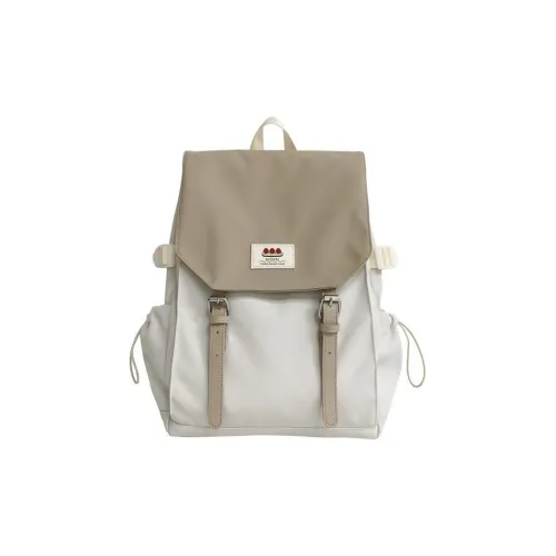 NX DOUGHNUT Composite Cloth Backpack Unisex White & Khaki/Gray & Blue/Black