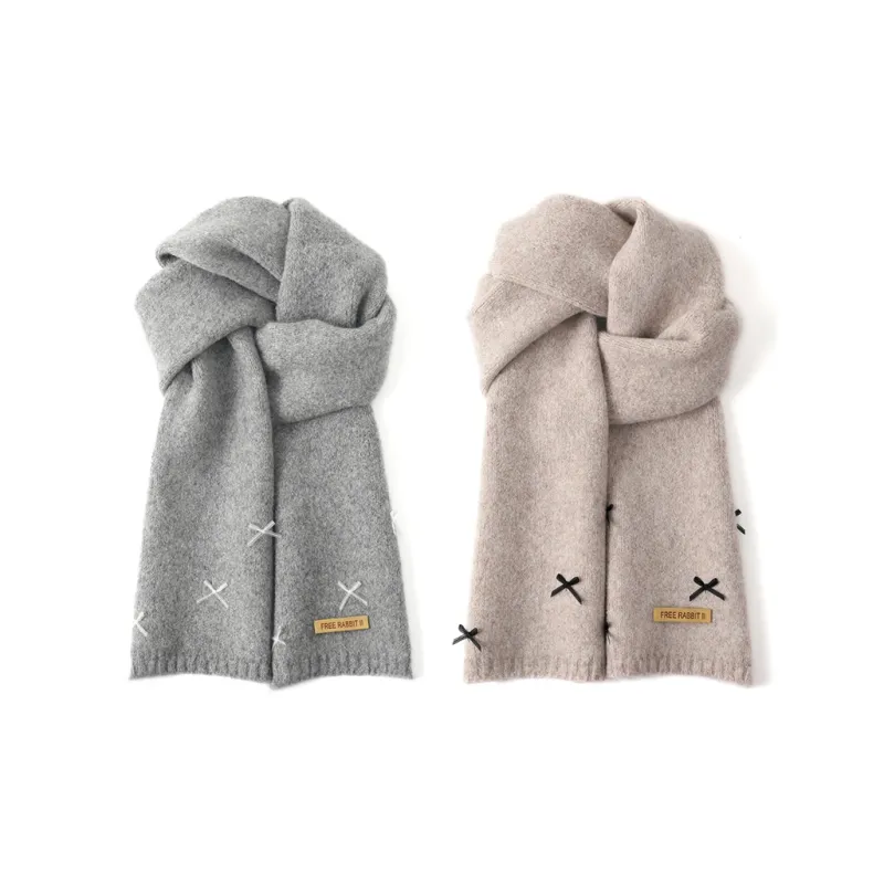FREE RABBITⅡ Fall And Winter Cute Versatile Warm Knitted Fabric Scarf Women's-16