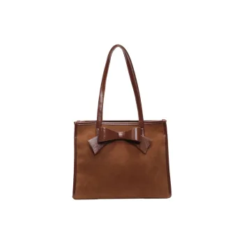 Yalu Leather Velvet Handbag Shoulder Bag Regular Women's Burgundy/Coffee/Brown