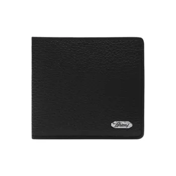 BRIONI Genuine Leather Wallet Men's Black