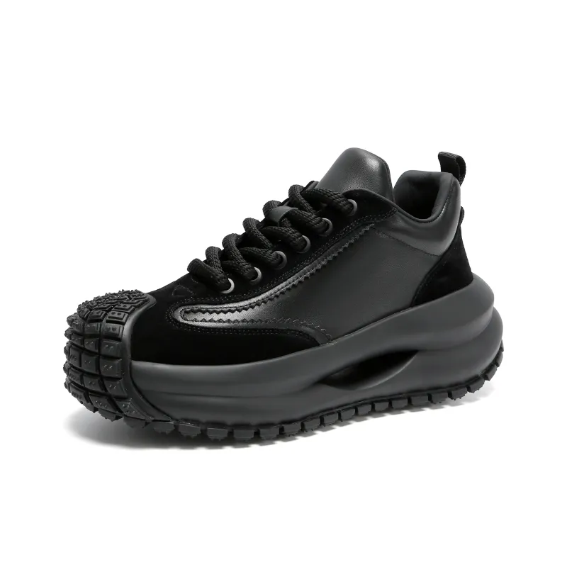 Kemaron Wear Resistant Slip Resistant Low Top Chunky Sneakers Men's Black-9