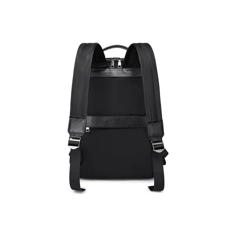 FAIRWHALE Top Grain Cow Leather Backpack Regular Unisex Black-3