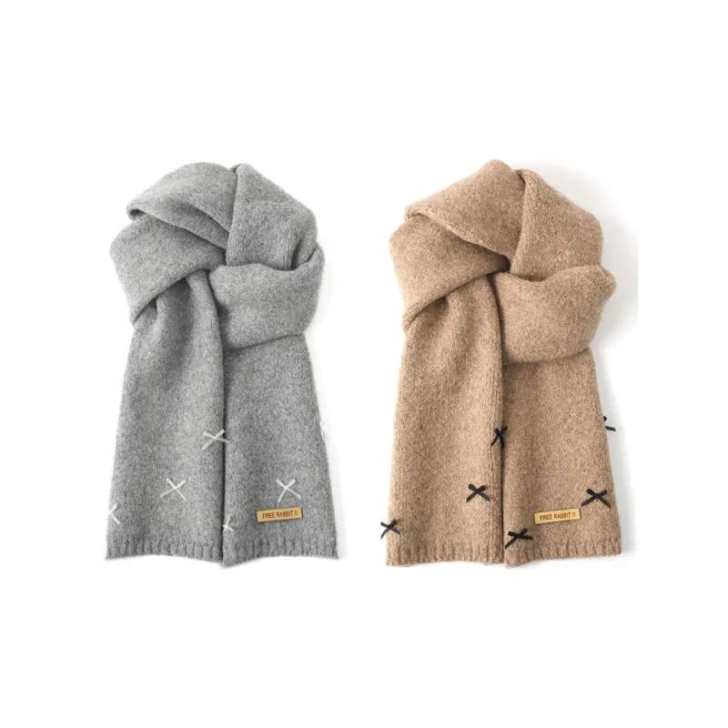 FREE RABBITⅡ Fall And Winter Cute Versatile Warm Knitted Fabric Scarf Women's-19