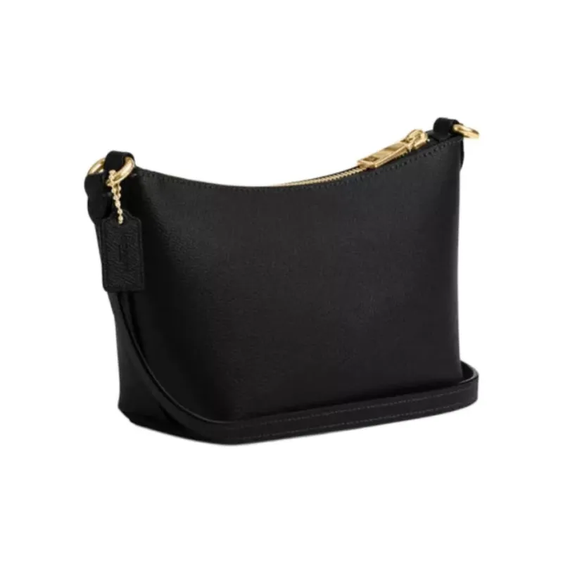 COACH Recycled Leather Crossbody Bag, Shoulder Bag Mini Women's Black-1