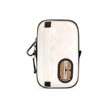 COACH N/S Canvas With Leather Clutch Men's White Monogram