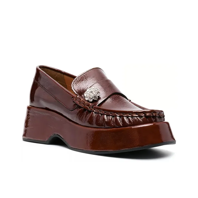 GANNI Platform Shoes Women's Brown-2