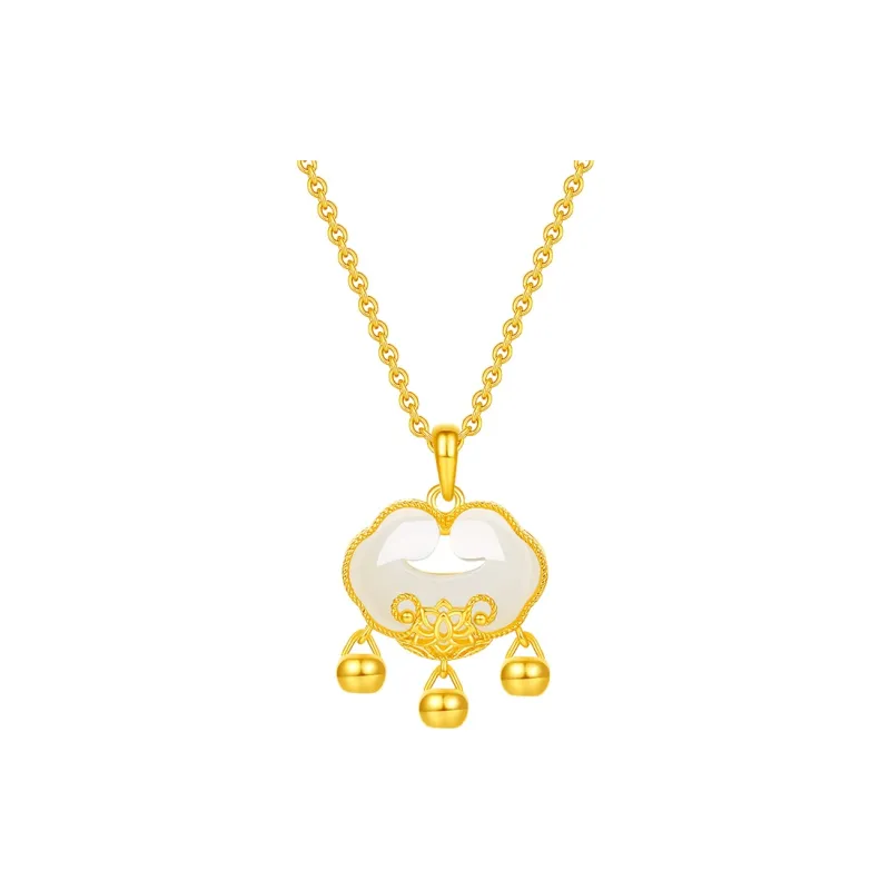 ZHOU LIU FU Hetian Jade Pendants White Jade Women's-0