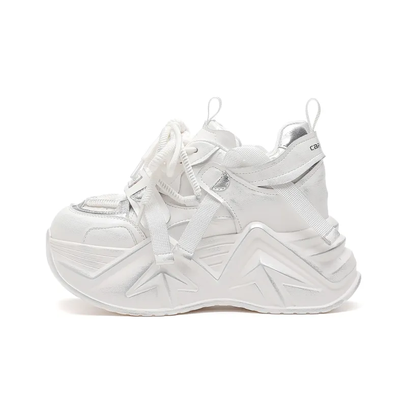 CARDANRO Low-Top Platform Height Increasing 10cm Vintage Chunky Sneakers Women's-15