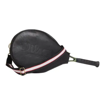 Wilson Tennis Racket Bags Leather Unisex Black