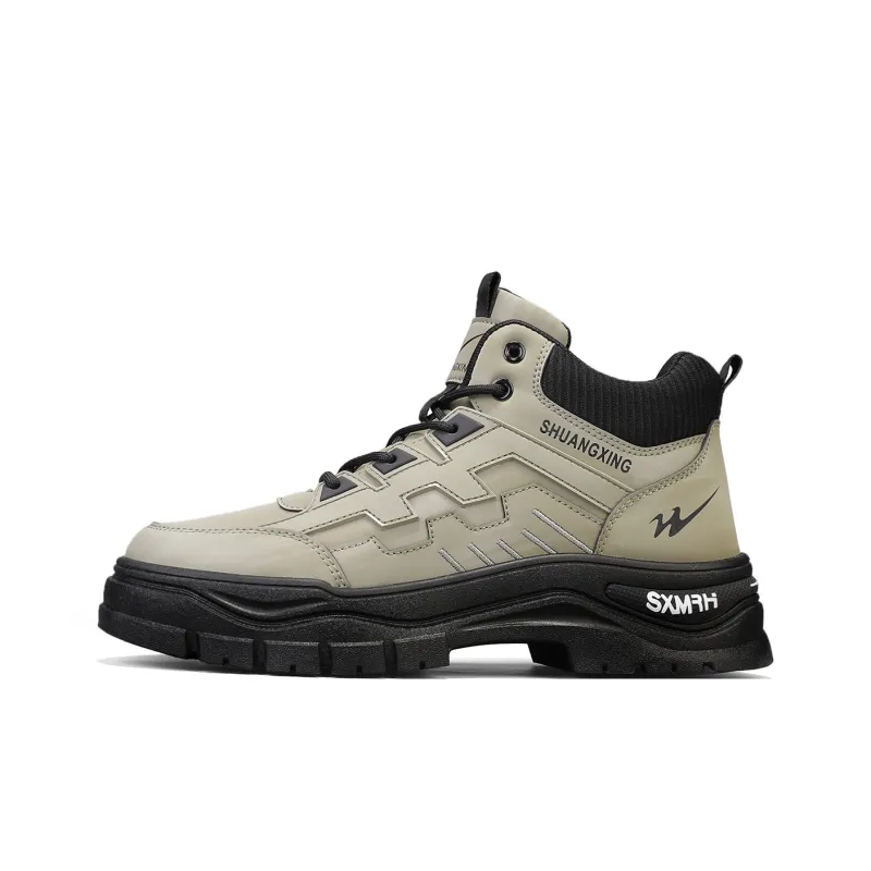 Binary Work Boots Men High Top Gold-8