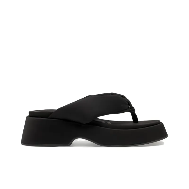 GANNI Rubber Sole Slip Resistant Flip Flops Women's Black-1