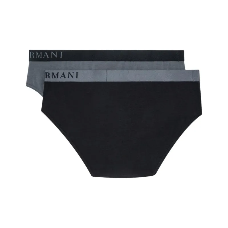 EMPORIO ARMANI FW24 Underpants Men's 2 Pack Black+Gray-1